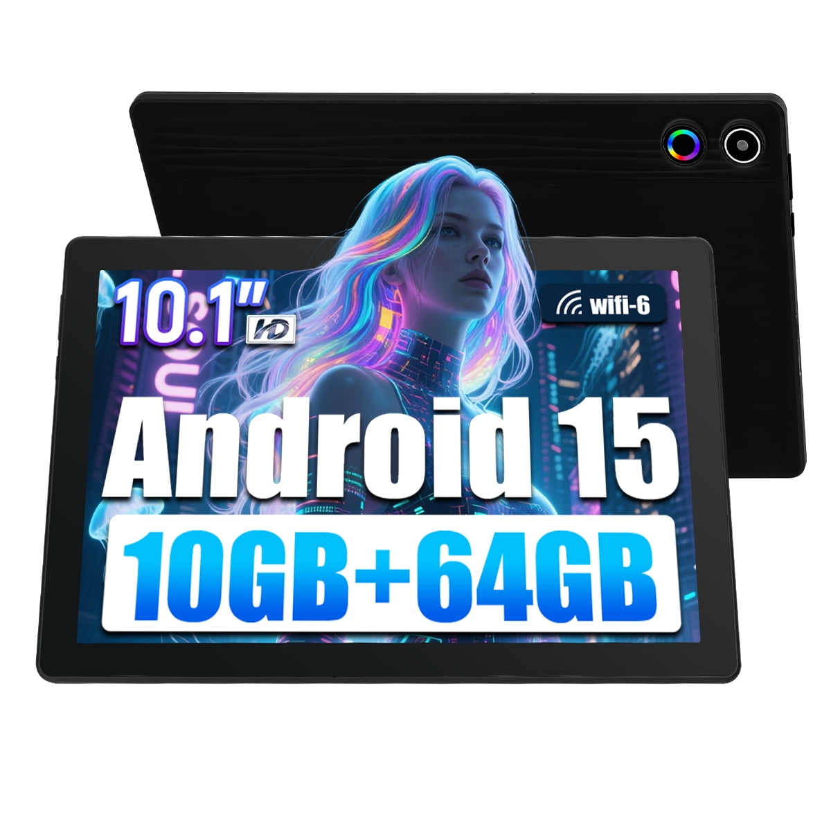 Dynamic Tablet 10.1inch Android 15 Tablet, Octa-Core Touch Screen Tablet, 10GB RAM+64 ...