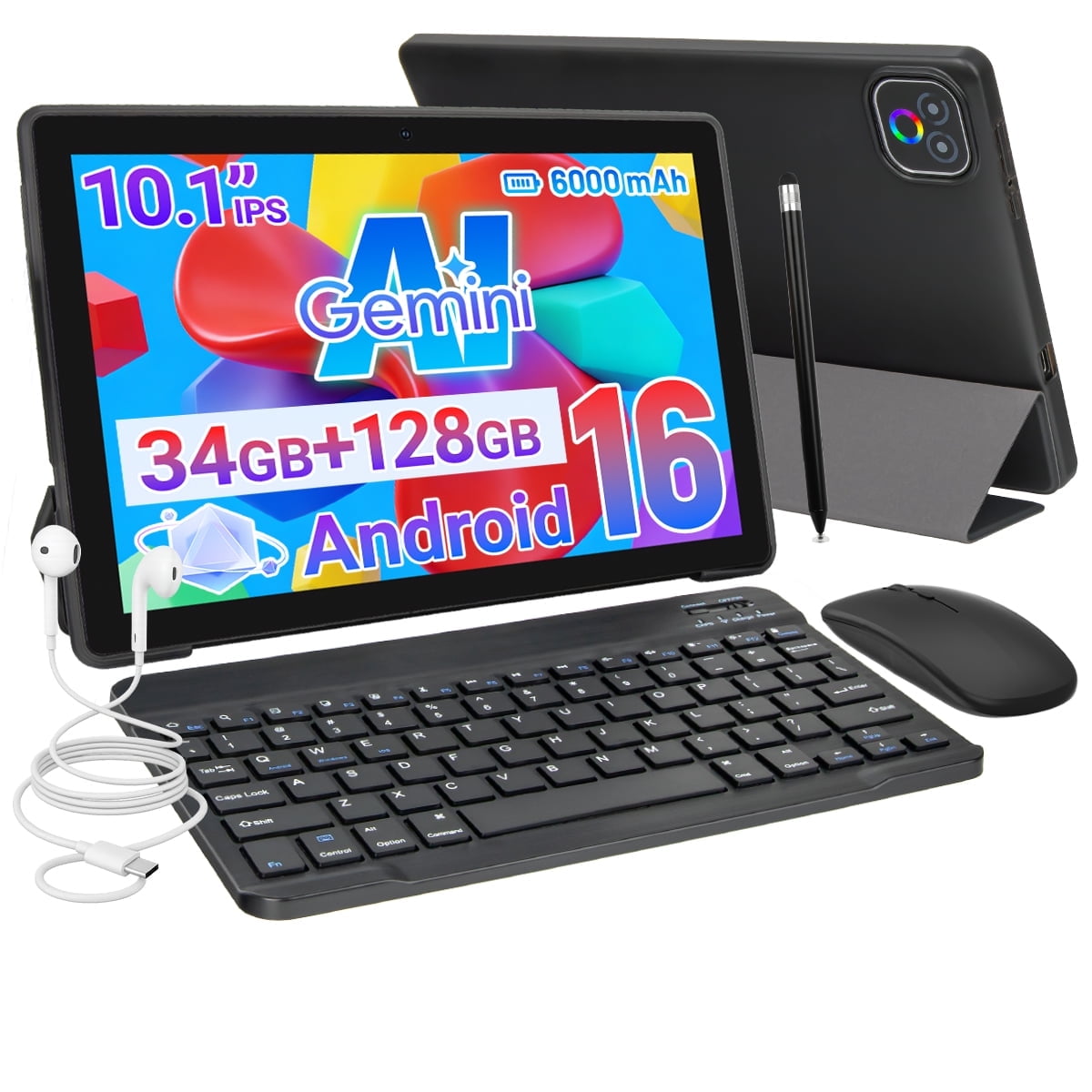 Android 16 10-Inch Tablet with Case, Go Octa-Core 30GB+128GB (1TB