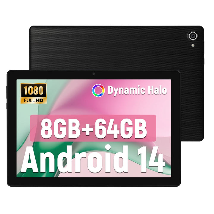 AEEZO Android 14 Tablet 10.1 inch Tablet, 8GB RAM + 64GB ROM (1TB TF),