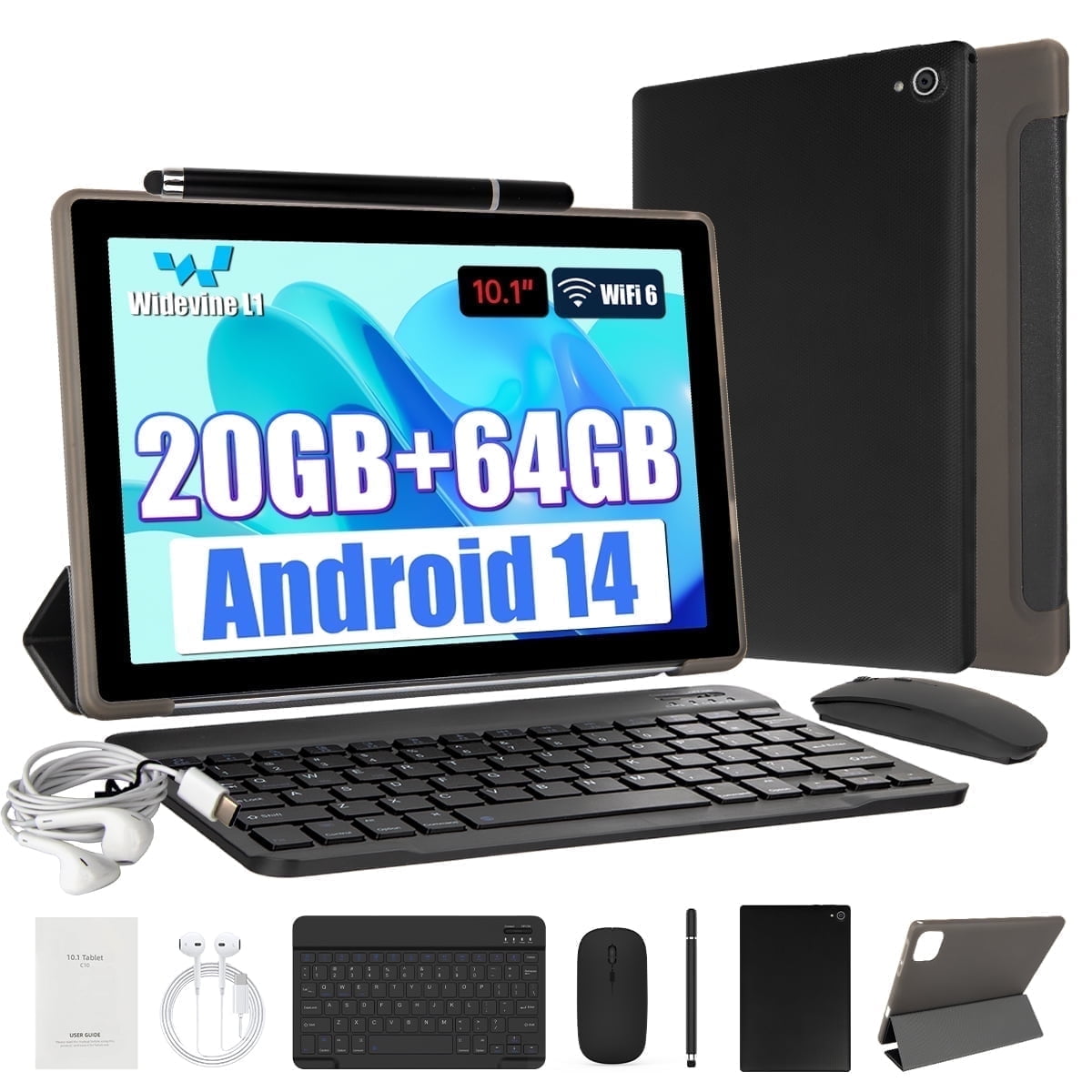 Android 14 Tablet 10inch with Keyboard set,20GB RAM+ 64GB ROM/1TB Expa ...