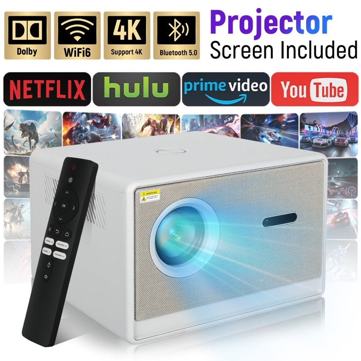 Motorized Focus,Smart Projector with WiFi and Bluetooth, 600ANSI Nativ ...